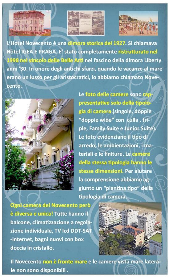 Novecento Suite Hotel Riccione Exterior foto